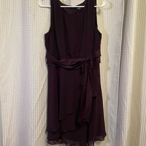 Chaps Dress in Purple with attached sash